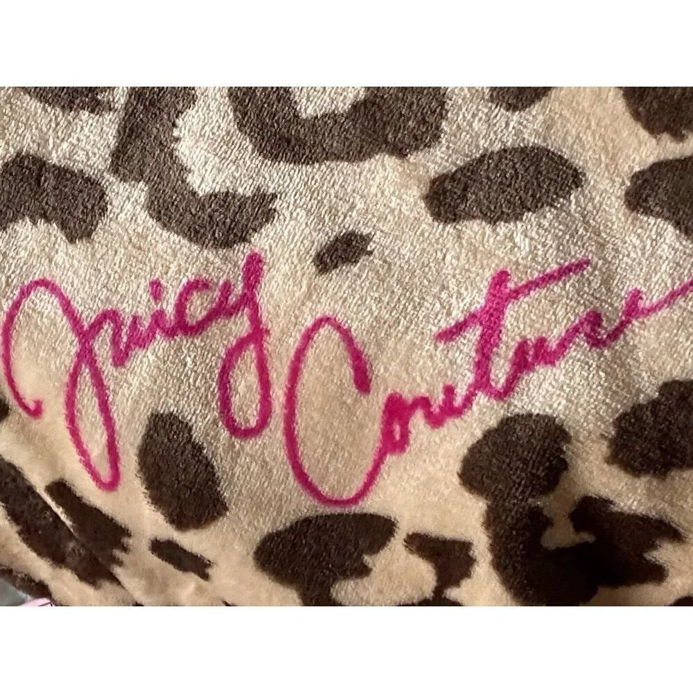 Juicy Couture Leopard And Logo Super Soft Blanket Queen Size 90”‎ X 90” NEW